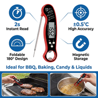 Thermomètres à viande à lecture instantanée, thermomètres numériques à affichage LCD pliables, thermomètres à viande pour barbecue, logo personnalisé, thermomètre pour barbecue