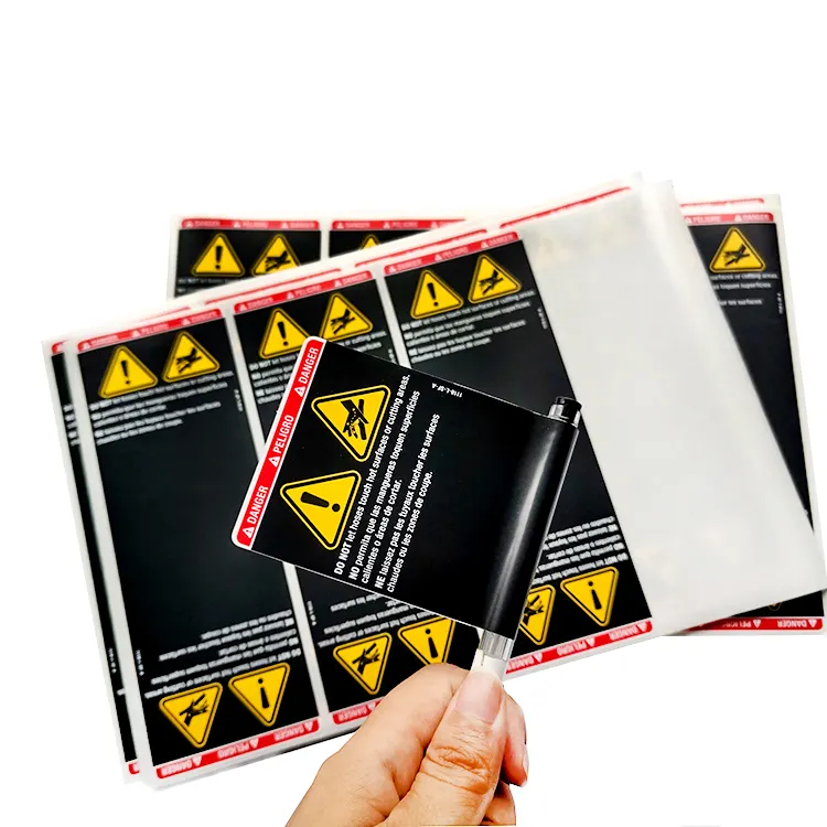 Aangepaste Duurzame Gevaar Waarschuwingsbord Sticker Elektrische Weerbestendige Buiten Labels Voor Industrie Werkplek Apparatuur