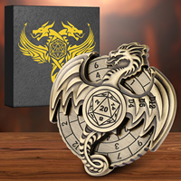 Boussole en métal en laiton Dragon Roulette dés Spinner D20 dés polyédriques du MDN avec boîte à dés gratuite