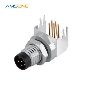 M8 Angle Panel Mount 6 Pin 6Pin Male To Female Connector With Cable