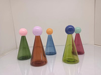 Bouteille de diffuseur de roseaux vide 200ml bouteille de diffuseur en verre conique coloré bouteille de diffuseur de luxe personnalisée bouteille en verre 100ml
