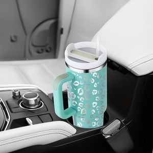 40oz Tumbler with Lid and <b>Straw</b> <b>Reusable</b> Proof Double Wall Insulated Stainless Steel Water Bottle Sublimation Tumbler Mug - Product Image 5