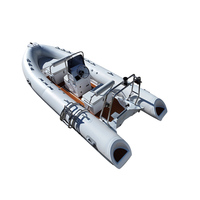 Bateau de pêche de luxe 4,8 m RIB 480G à coque en fibre de verre, bateau pneumatique rigide Hypalon