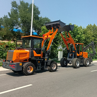 Chargeur de roue 4x4 de chargeuse-pelleteuse de qualité supérieure de 8 tonnes avec pelle rétro
