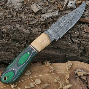 Cuchillo de Caza de Acero de Damasco con Mango de Madera, Tamaño Personalizado, Económico, OEM, Grado Industrial, Hecho a Mano - Product Image 6