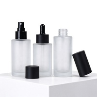 Flacon cosmétique en verre dépoli 30ml-150ml avec pompe pulvérisatrice et compte-gouttes pour sérum et mascara