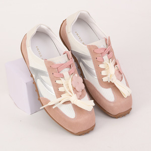 2026 new design spring collection - Retro flat lace-up shoes - Versatile casual sportswear - Color <b>block</b> patterned shoes - Product Image 2