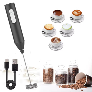 Accesorios para Café, Espumador <span class=keywords><strong>de</strong></span> <span class=keywords><strong>Leche</strong></span> Eléctrico Tipo C para Café, Espumador <span class=keywords><strong>de</strong></span> <span class=keywords><strong>Leche</strong></span> para Hacer <span class=keywords><strong>Espuma</strong></span>, Varilla Mezcladora, Espumador <span class=keywords><strong>de</strong></span> <span class=keywords><strong>Leche</strong></span> Manual para Latte Art - Product Image 1