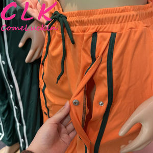 Comeluckin setelan <span class=keywords><strong>2</strong></span> potong kasual wanita, setelan <span class=keywords><strong>2</strong></span> potong celana panjang, celana lebar longgar ritsleting lengan pendek dengan kancing samping, setelan olahraga kasual wanita - Product Image 3