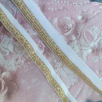 Bande élastique décorative pour vêtements, en soie dorée, à ourlet plat sans couture, pour machine à coudre, largeur 1.0-2.2cm