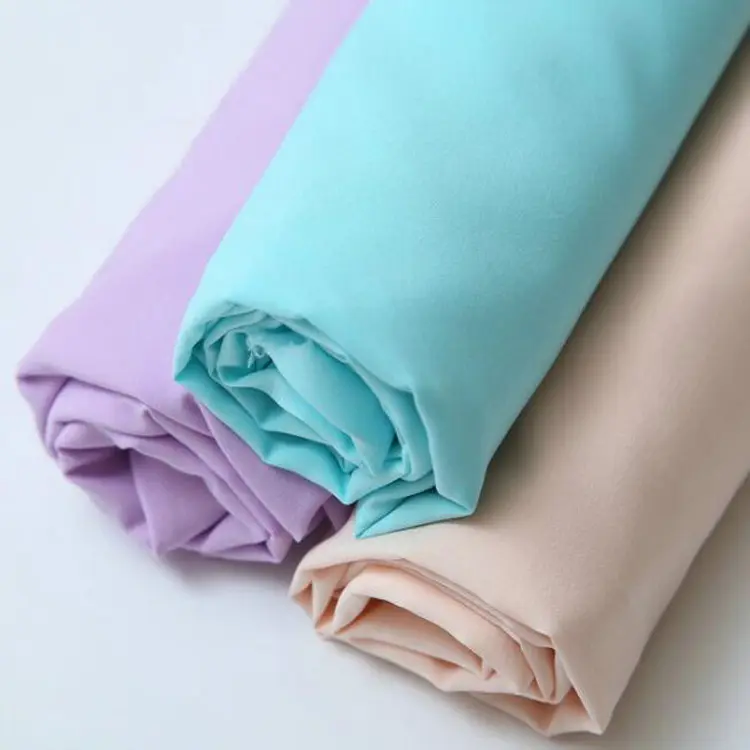 High quality 92% polyester 8% spandex 50D four way stretch pongee fabric for wedding dress