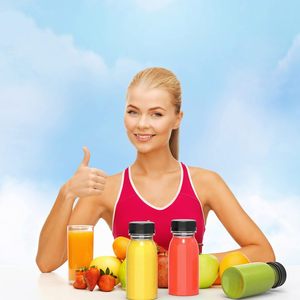 Botellas de Plástico PET Vacías para Bebidas Energéticas, Jugos y Shots de Jengibre, con Tapas, Mini, 2oz (60ml), 4oz (120ml), Aptas para Serigrafía - Product Image 3