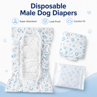 Couches jetables pour chiens mâles, imprimées, en tissu non tissé, avec noyau absorbant, anti-fuites, bandes de protection abdominale, vente en gros