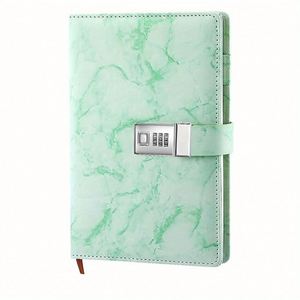 A5 Vintage Marbled PU Leather Password Book <b>with</b> <b>Lock</b> Customizable Secure Notebook for Personal or Office Use - Product Image 3