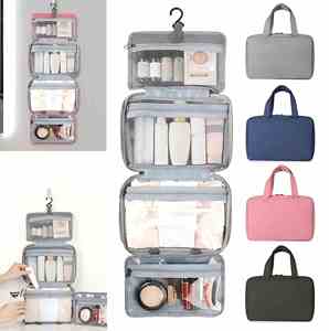 Bolsa Organizadora de Artículos de Aseo Plegable Multifuncional para Viaje, con Separación para Artículos Secos y Húmedos, Portátil, Enrollable y Colgante - Product Image 1