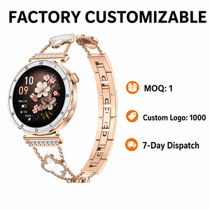 Montre connectée pour femme 2026 I222, bracelet or rose, appels Bluetooth, suivi de la fréquence cardiaque SpO2, suivi des règles, montres intelligentes personnalisables, directement de l'usine - Product Image 1