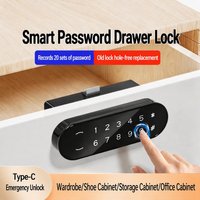 Verrou de sécurité pour tiroir sans perçage, serrure à code pour bureau, table de chevet, armoire de rangement, armoire à chaussures P359