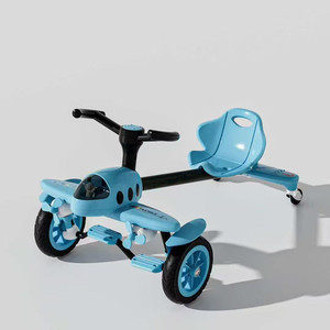 Coche de juguete de plástico para niños, <span class=keywords><strong>triciclo</strong></span> de pedales de cuatro ruedas, tipo Go-Kart, con diseño de avión pequeño, para niños y bebés - Product Image 2