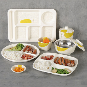 Xiangyuan <b>melamine</b> fast food <b>plate</b>, divided <b>plate</b>, creative commercial restaurant, hotel, canteen special <b>plate</b>, imitation - Product Image 1