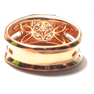 China Classic 18k Solid Rose Gold Real Diamond Cluster Men's Wedding Band Ring for Party Occasions with Pave Setting - Product Image 2