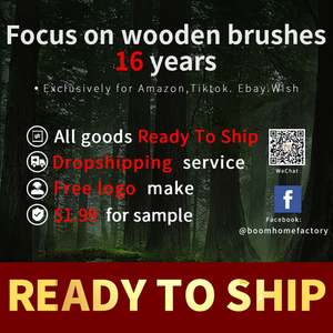 Fábricas en China logotipo personalizado alfileres de madera de bambú respetuosos con el medio ambiente masaje cuero cabelludo Natural Bio Vegan paleta desenredante cepillo de pelo de madera - Product Image 6
