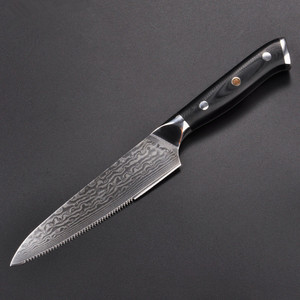 Couteau à Steak japonais en acier inoxydable, ustensile de cuisine pour couper de la viande VG10 damas 5 pouces - Product Image 1