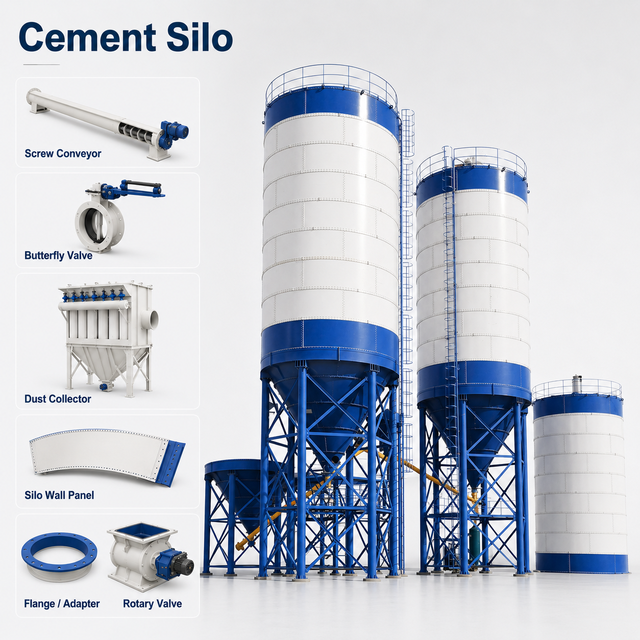 1000 Ton Mobile Cement Storage Silo With Anti-Leakage Design for Cement Powder Silo De Cemento