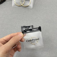 Bolsas de joyería con cierre de cremallera personalizadas de lujo, bolsa de joyería con cremallera de plástico transparente esmerilado, embalaje con logotipo, bolsas para pendientes de maquillaje