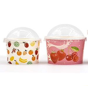 Kem giấy bát với mái vòm Nắp Xử lý giấy Bát Waffle kem dính tráng miệng bát Giấy kem ly qianli - Product Image 2