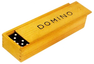 Juego de Mesa Familiar Clásico Dominó: Set de 28 Fichas de Dominó de Madera con Doble 6 y Puntos Blancos de Melamina para Fiestas - Product Image 2