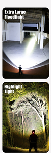 LED Headlamp lumen cao có thể sạc lại, P50 Đầu đèn pin Spotlight 6 chế độ với đèn cảnh báo & 3 pin cho thám hiểm hang động săn bắn - Product Image 6
