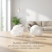 Abat-jour en verre soufflé à la main de style rustique européen, en forme de champignon, pour lampe de chevet de chambre ou bureau, abat-jour de remplacement