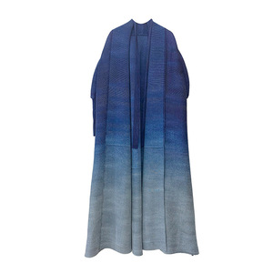 Mode dégradé manches chauve-souris plissé coupe-vent femme musulmane robe lâche grande taille manteau femmes long manteau spot en gros - Product Image 6