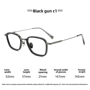 Montura de <span class=keywords><strong>Gafas</strong></span> Cuadradas de Titanio Puro K22J, Estilo Punk, Unisex, Grandes, Ultraligeras, de Diseño, para Miopía, Venta al Por Mayor - Product Image 6