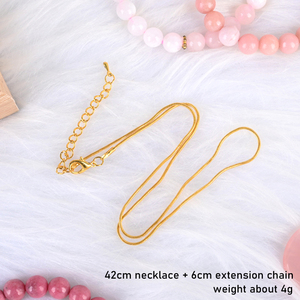 สร้อยคอคริสตัลโรสควอตซ์ขัดเงา หินบำบัดธรรมชาติ ขายส่ง เครื่องประดับคริสตัลสำหรับผู้หญิง - Product Image 3