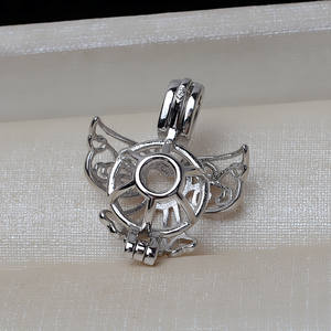 จี้เงินแท้ S925 สไตล์ยุโรป-อเมริกา รูปนางฟ้า สำหรับทำสร้อยคอ DIY พร้อมตัวเรือนเปล่าสำหรับใส่ไข่มุกไร้ตา ขนาด 7-8 มม. - Product Image 3