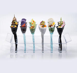 Présentoir de buffet en acrylique transparent pour harpes, mini-support en lucite pour cornets de glace, présentoir alimentaire pour gaufres et cornets, support pour cornets - Product Image 1