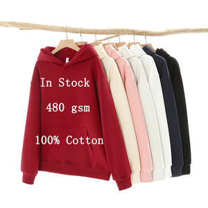 โมเดลสุดฮอต480แกรมเสื้อมีฮู้ดผ้าเฟรนช์เทอร์รี่เปิดไหล่ทรงหลวมผ้าคอตตอน100% ไร้สายเฮฟวี่เวทสำหรับฤดูใบไม้ผลิ - Product Image 1