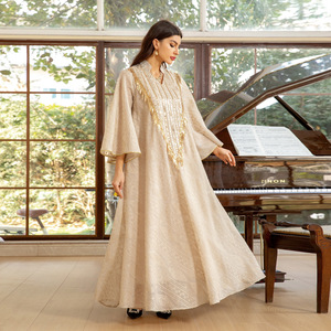 Robe de soirée marocaine pour femmes, Abaya musulmane, Jalabiya en maille à sequins, Abayas de Dubaï, Kaftan Abaya, Robe longue islamique, Robe arabe - Product Image 3