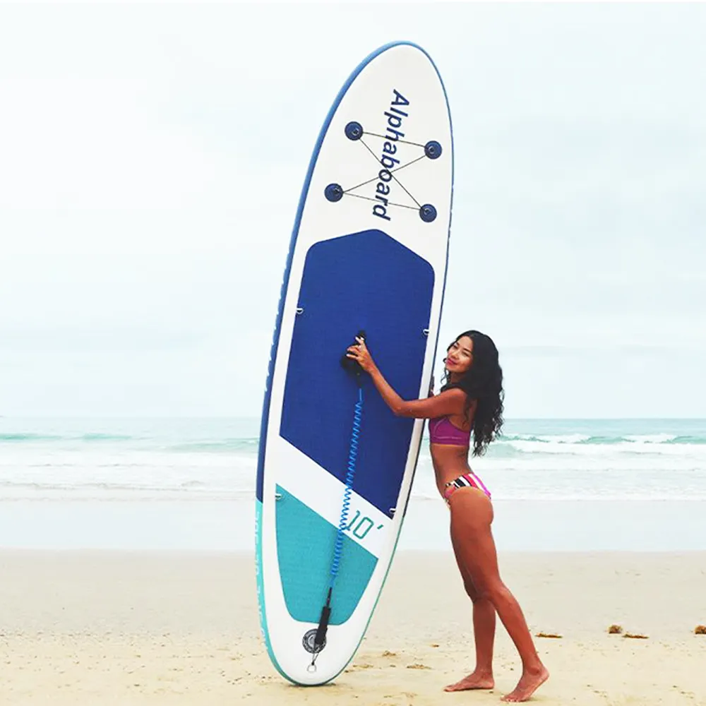 맞춤형 로고 120 ''스탠드 업 남녀공용 EVA 및 PVC 소재 펌프 액세서리 서핑 물 스포츠 풍선 패들 보드 서핑 보드