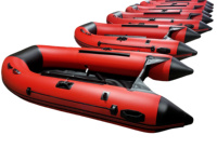 Bateau pneumatique de sport en PVC de 33 cm, rouge et noir, léger, pour activités nautiques