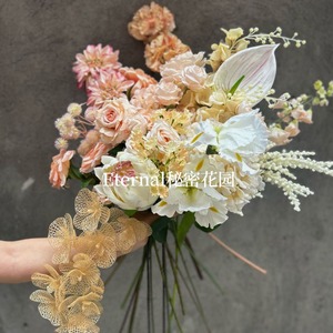 ชุดดอกไม้ประดิษฐ์โมเนต์ แพ็คเกจรวมดอกไม้สีม่วงและใบไม้สีเขียวคุณภาพสูง สำหรับจัดช่อดอกไม้ ตกแต่งงานแต่งงาน และตกแต่งบ้าน - Product Image 4