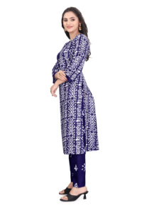 Direct manufacturer kiran nexus navy blue printed kurta and pant <b>set</b> eco friendly wholesale sizes s to 3xl - Product Image 3