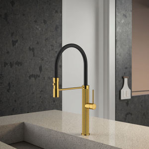 Robinet de cuisine moderne haut de gamme rétractable et rotatif en acier inoxydable à montage sur pont, <span class=keywords><strong>mitigeur</strong></span> classique monotrou chaud/froid - Product Image 3