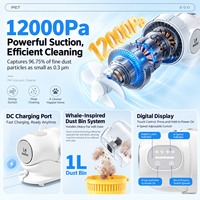 Aspirateur pour toilettage des animaux 10 en 1, kit de tondeuse pour chiens et chats avec corps en ABS, tuyau en PVC et faible bruit pour une utilisation quotidienne à la maison
