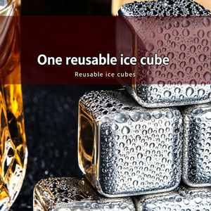 Cubitos de Hielo Reutilizables de Acero Inoxidable de Grado Alimenticio para Enfriar Whisky, Cola, Vino y Bebidas, Ecológicos, para <span class=keywords><strong>Bar</strong></span> y Hogar, con Clip - Product Image 4