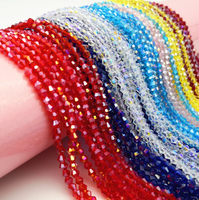 Perles en verre transparent à facettes en vrac, perles bicones, pour vêtements et bijoux, 2 mm, 3 mm, 4 mm, perles en cristal bicones pour la couture