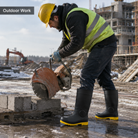 Bottes de sécurité antistatiques isolées en PVC, embout en acier, imperméables, pour travaux industriels