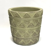 Jardinière d'extérieur en ciment kaki foncé, petits pots de fleurs à motifs pour la maison, décoration de jardin, petite jardinière de fleurs pour la décoration de la maison