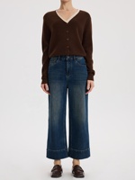 YUANBOFEI marque dames taille haute conception droite coton jean femmes respirant pantalon Baggy Fit jambe droite pantalon